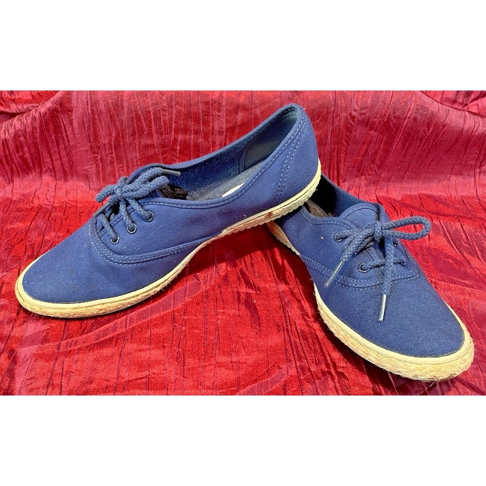 Womens Navy Grasshoppers Canvas 3 Eyelet Lace Up Casual Shoes sz 8M